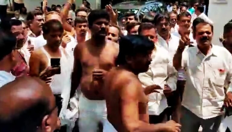 Half naked protest