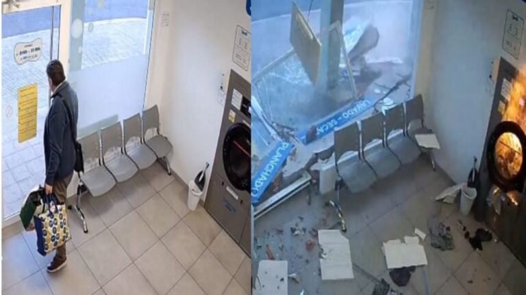 ವಾಷಿಂಗ್ ಮಷಿನ್ ಸ್ಫೋಟ, ವ್ಯಕ್ತಿ ಕ್ಷಣಾರ್ಧದಲ್ಲಿ ಪಾರು: ವೈರಲ್